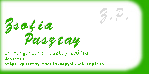zsofia pusztay business card